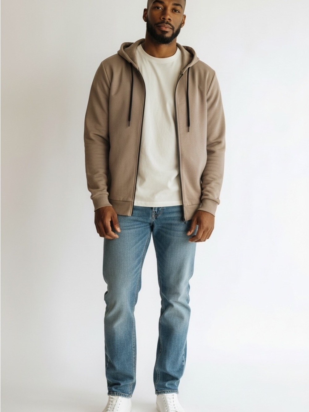 Men's gray Zip-Up Hoodie Sweater Large MWOT